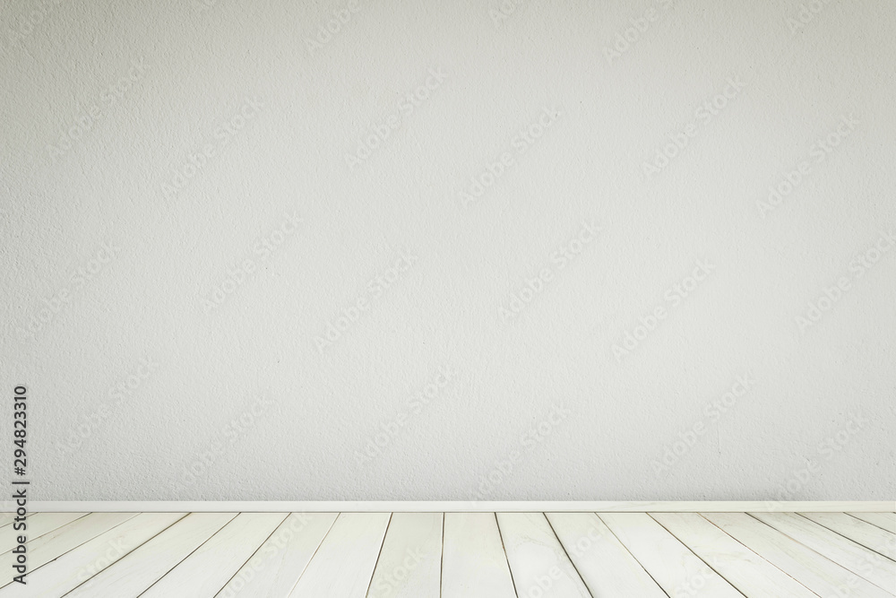 empty room with wooden floor and gray wall