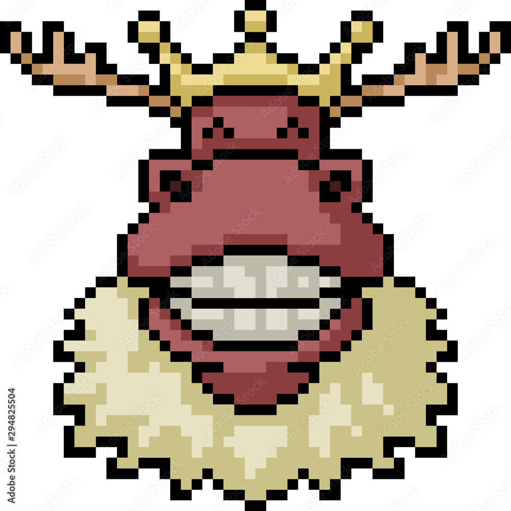 Obraz premium vector pixel art royal deer