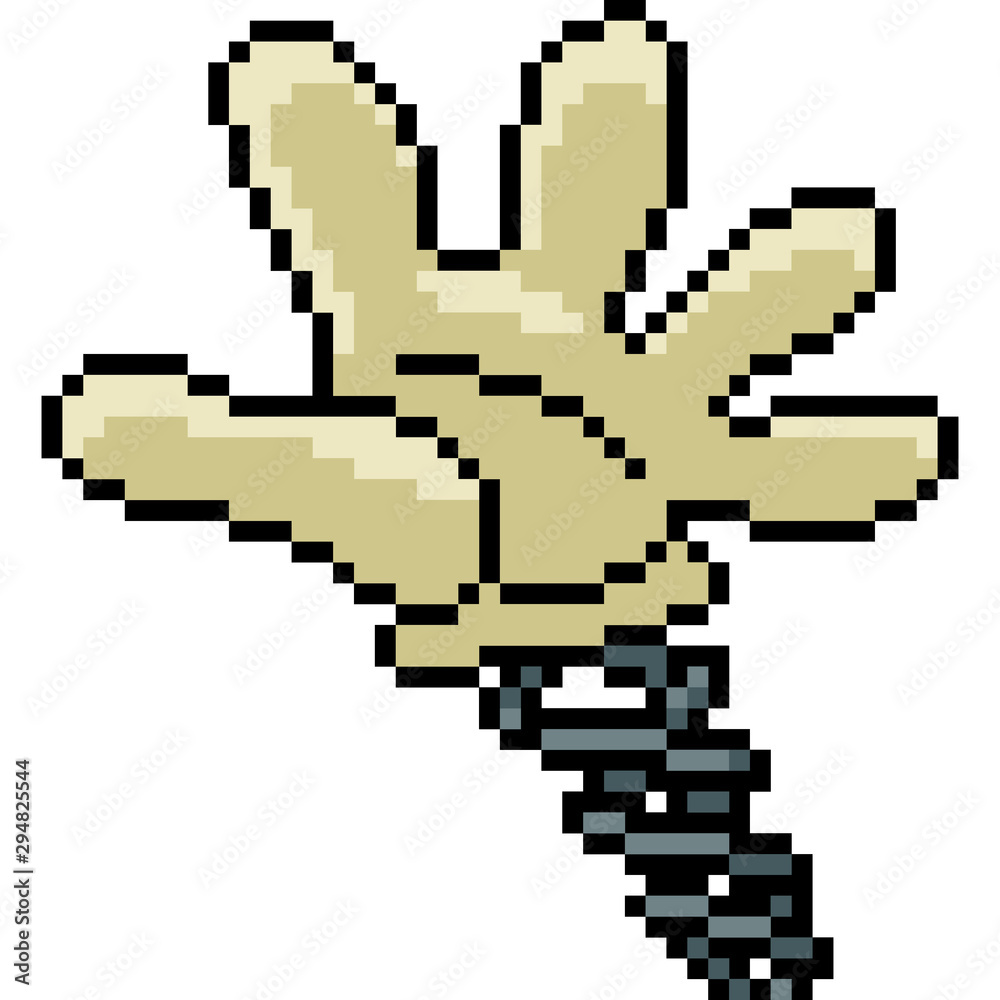 Fototapeta premium vector pixel art toy hand