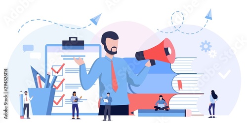Online learning, choice of courses, exam preparation, home schooling. Education, training courses and tutorials. Online podcast course. mouthpiece, promotion, advertising, call through horn