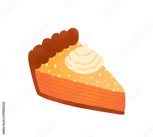 Pie piece flat vector illustration