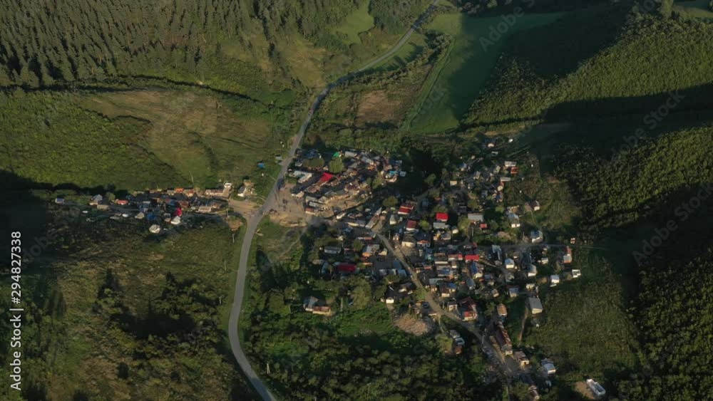 Aerial view of gypsy settlement in Chminianske Jakubovany village in Slovakia Aerial view of gypsy settlement in Chminianske Jakubovany village in Slovakia