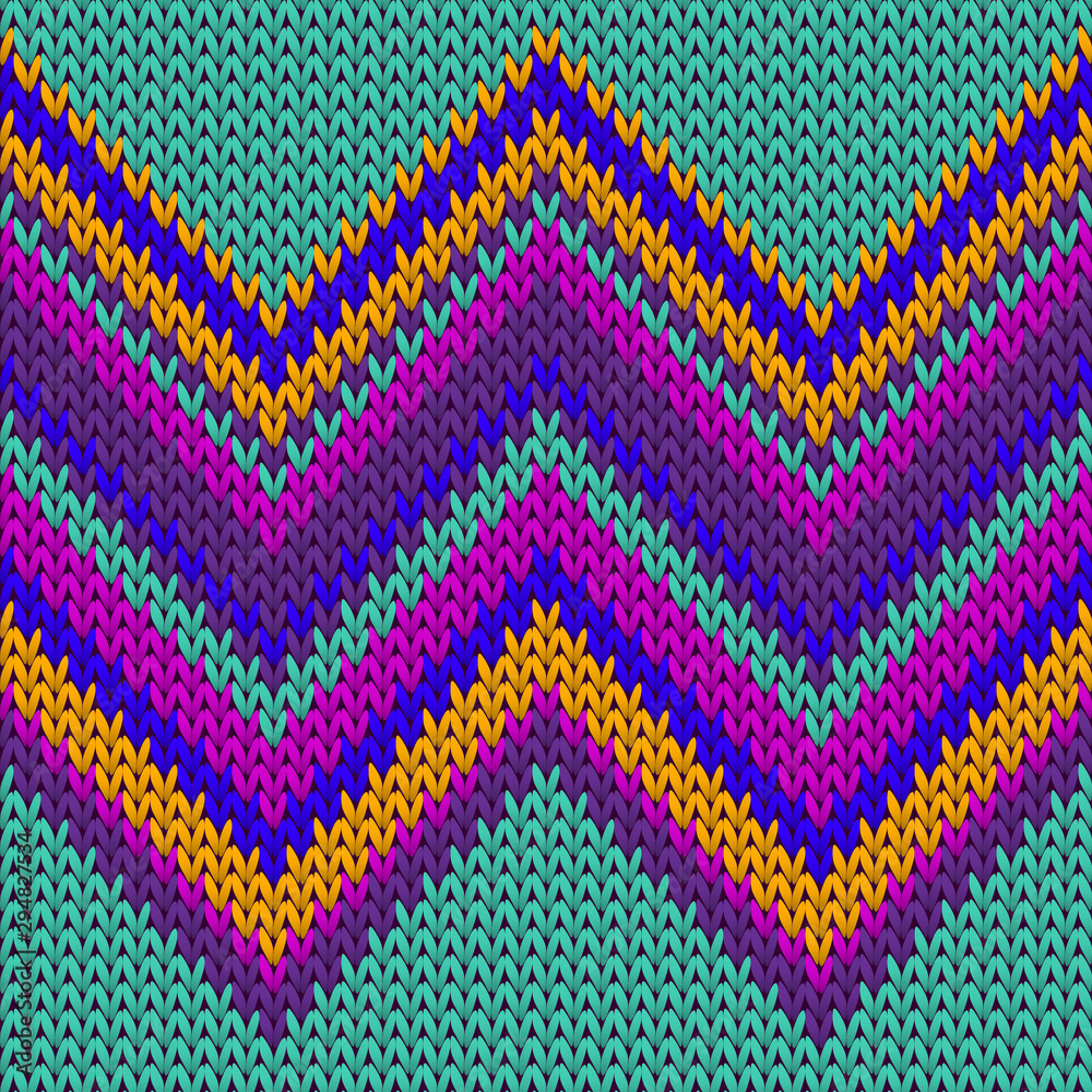 Obraz premium Woven zig zal lines knitting texture geometric 