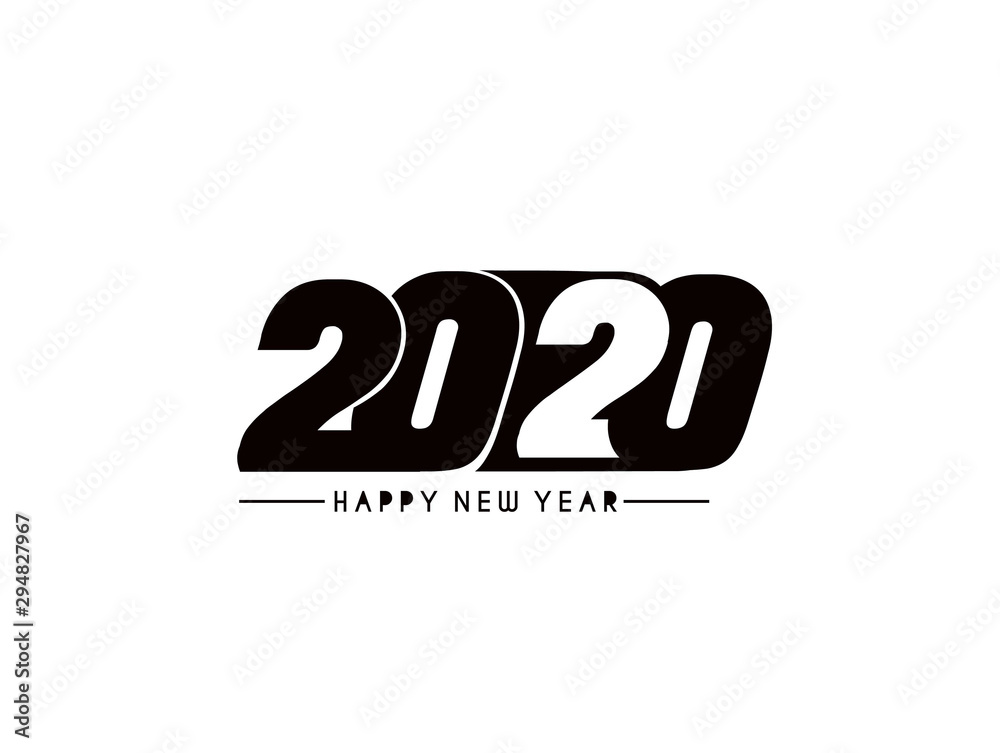 Happy New Year 2020 Text Typography Design Patter, Vector illustration. Happy New Year 2020 Text Typography Design Patter, Vector illustration.