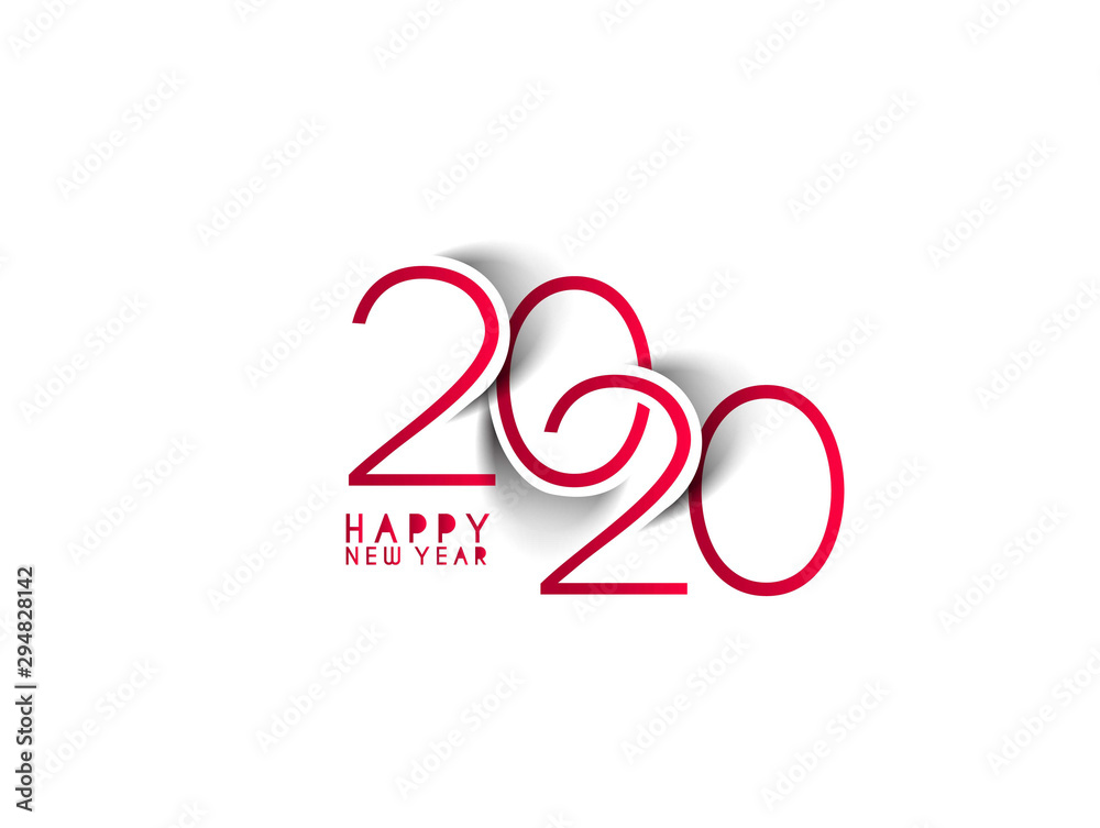 Happy New Year 2020 Text Typography Design Patter, Vector illustration. Happy New Year 2020 Text Typography Design Patter, Vector illustration.