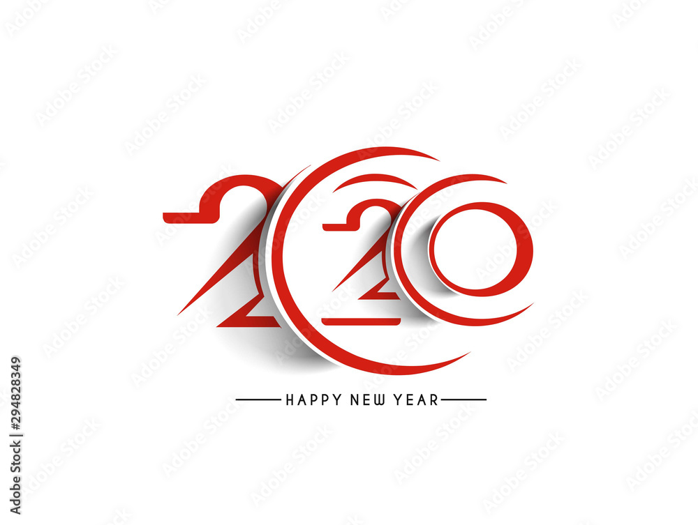 Happy New Year 2020 Text Typography Design Patter, Vector illustration. Happy New Year 2020 Text Typography Design Patter, Vector illustration.