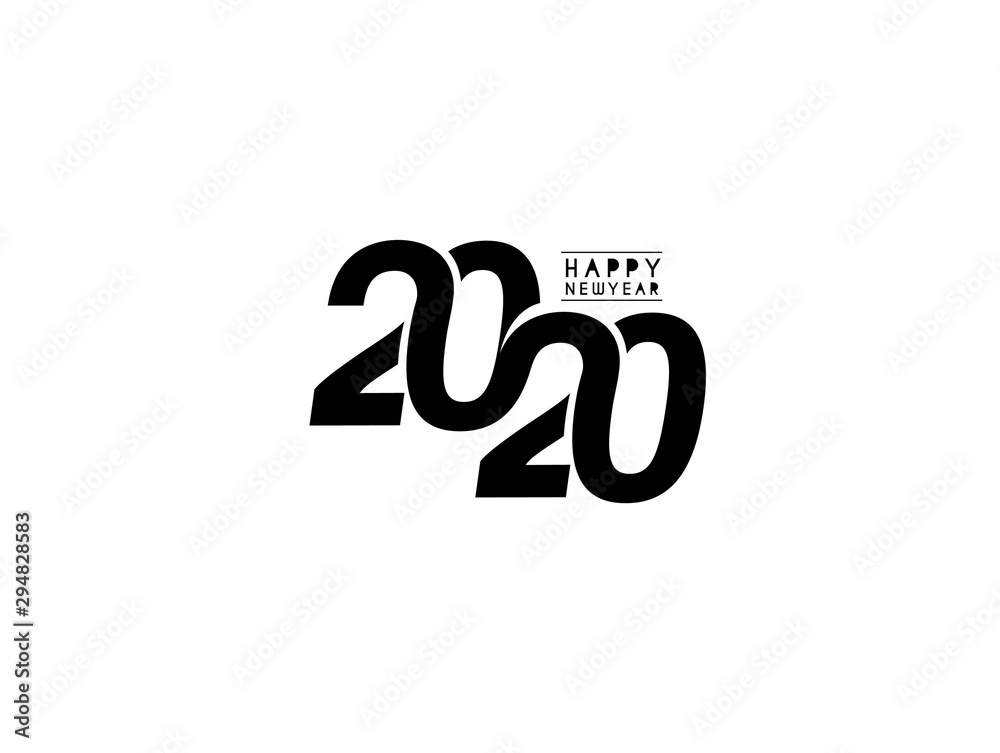 Happy New Year 2020 Text Typography Design Patter, Vector illustration. Happy New Year 2020 Text Typography Design Patter, Vector illustration.