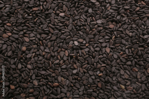 Black sesame seeds, for backgrounds or textures photo
