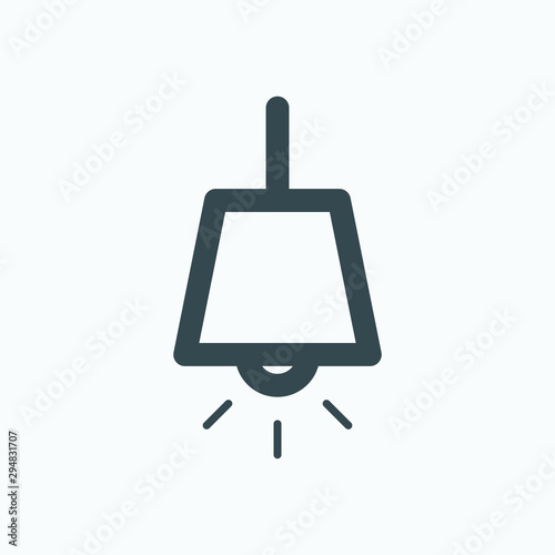 Pendant light isolated icon, pendant lamp linear vector icon