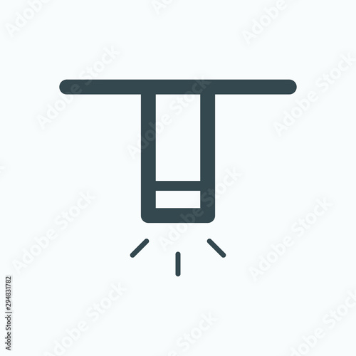 Ceiling spot linear icon, spot light isolated vector icon