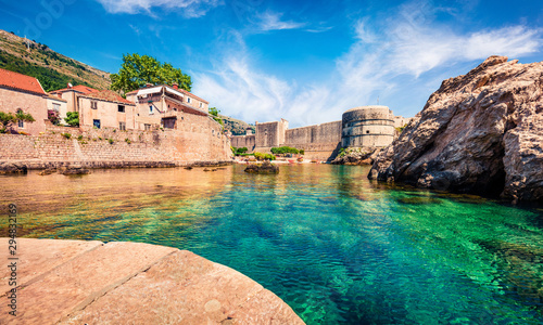 Wonderful morning view of famous Fort Bokar in city of Dubrovnik. Bright summer seascape of Adriatic sea, Croatia, Europe. Beautiful world of Mediterranean countries.  © Andrew Mayovskyy