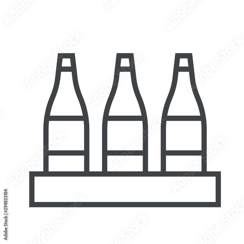 Line icon bottles on shelf