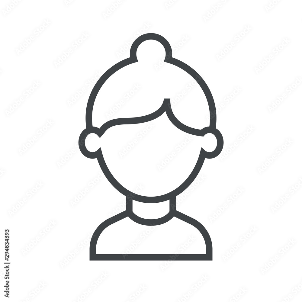 Line icon hair in bun Line icon hair in bun
