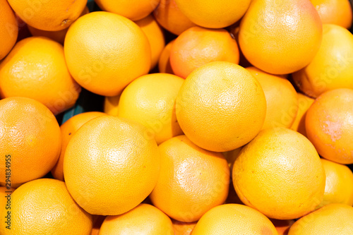 Citrus grape-fruit close-up. Exotic  rich in nutrients fruit for food  ingridient workout.