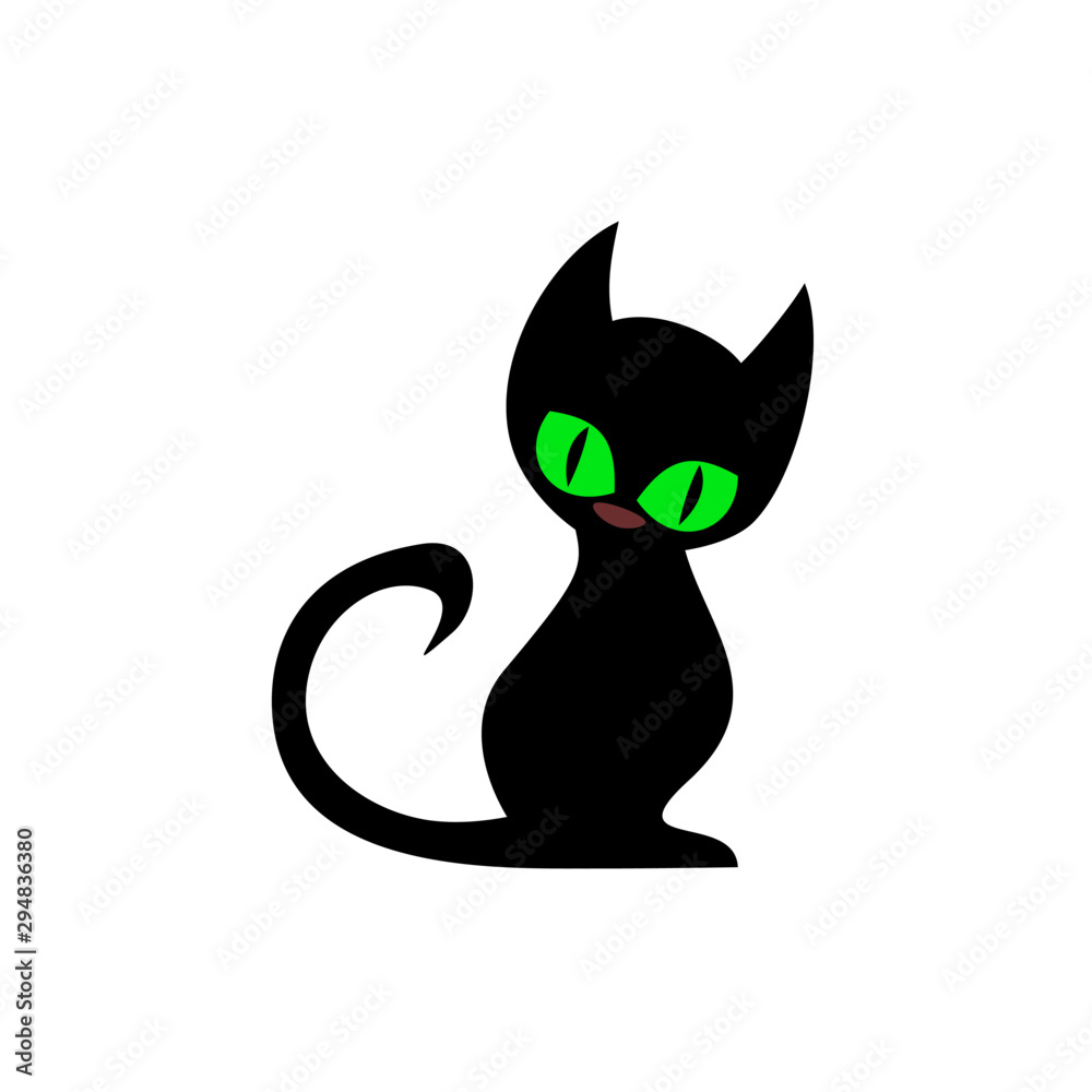 Vector Black Cat Stock Vector | Adobe Stock