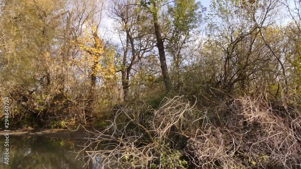 Autumn on the river. Travel by motor boat along the canals of the Dniester Delta (Ukraine). Autumn on the river. Travel by motor boat along the canals of the Dniester Delta (Ukraine).