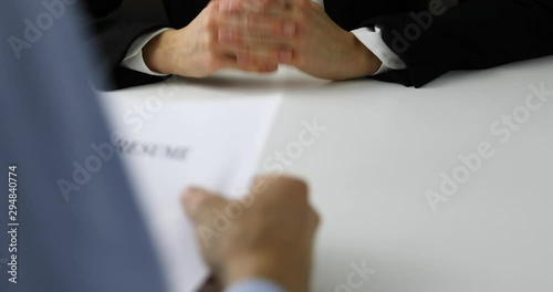 interviewer and candidate discussion in a job interview