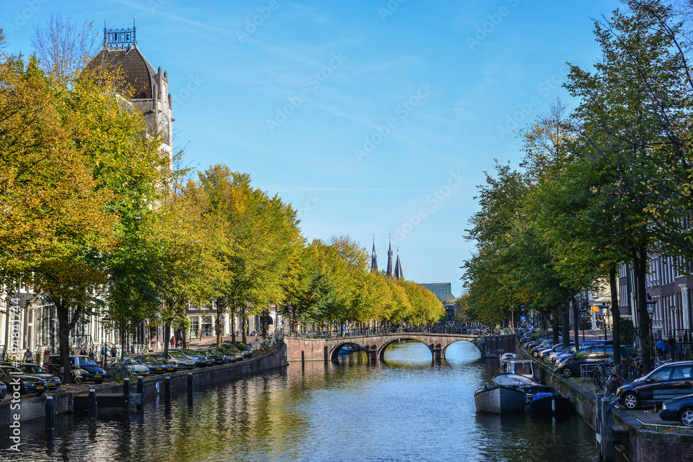 Fototapeta premium Canals of the Amsterdam city