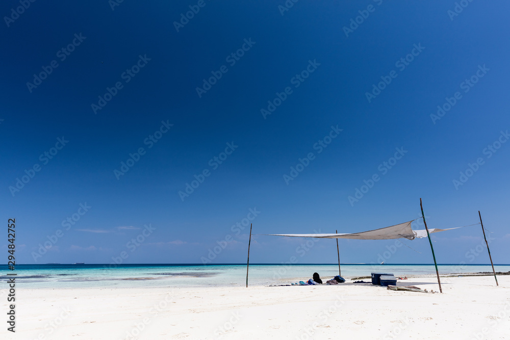 A tent on the sandbar, Nakupenda beach, Zanzibar A tent on the sandbar, Nakupenda beach, Zanzibar