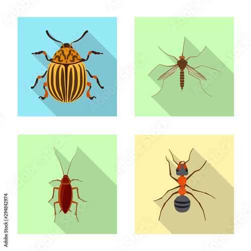 Vector illustration of insect and fly sign. Set of insect and element stock symbol for web. © Svitlana