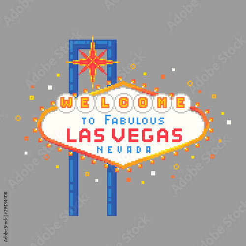 Pixel art Las Vegas sign.
