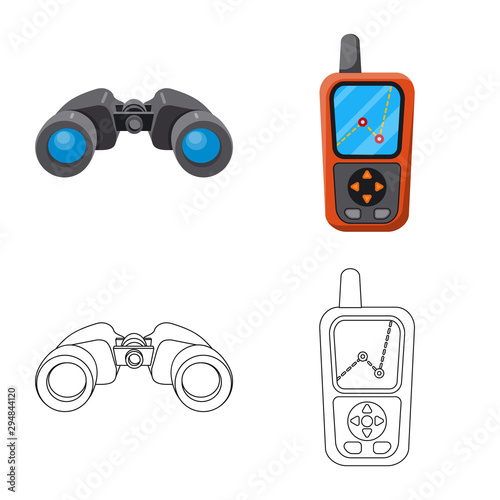 Vector design of mountaineering and peak symbol. Set of mountaineering and camp vector icon for stock.