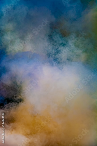 Colorful natural smoke on black background