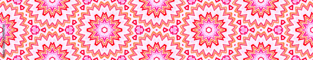 Pink red Seamless Border Scroll. Geometric Waterco Pink red Seamless Border Scroll. Geometric Waterco