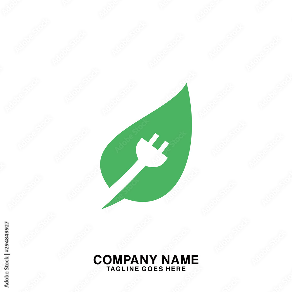 Leaf power logo concept. Leaf energy logo vector Leaf power logo concept. Leaf energy logo vector