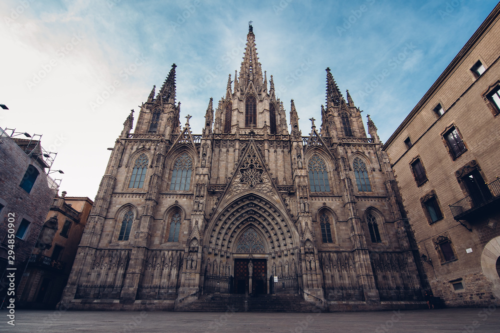 BARCELONA,SPAIN-JUN 11,2015: Cathedral of Sante Eulalia. Barcelona