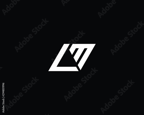 Trendy and Minimalist Letter LM Logo Design in Black and White Color , Initial Based Alphabet Icon Logo