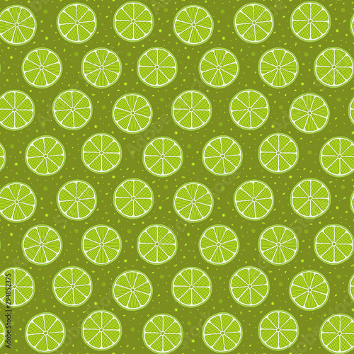 Lime seamless pattern. Colorful sketch limes.