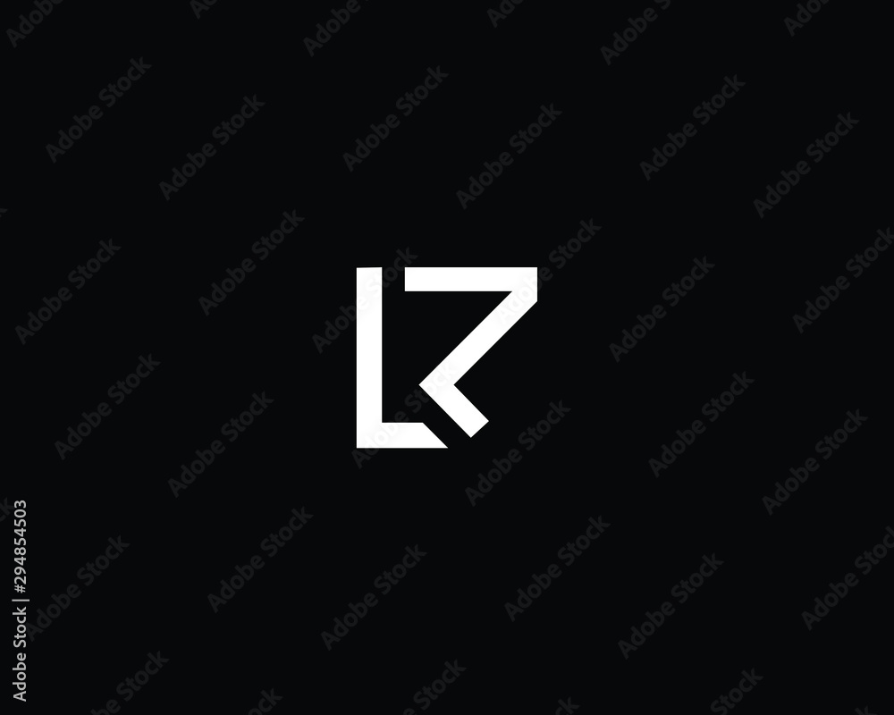 Trendy and Minimalist Letter LR Logo Design in Black and White Color , Initial Based Alphabet Icon Logo