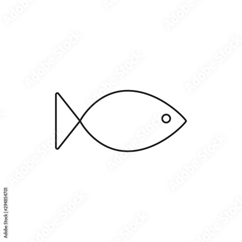 Fish, food, sea icon. Vector illustration, flat design.
