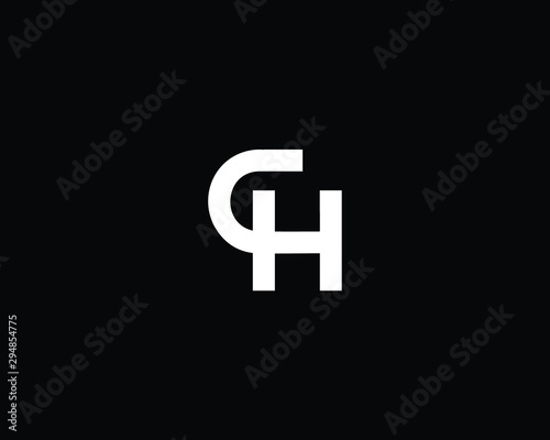 Trendy and Minimalist Letter CH HC Logo Design in Black and White Color , Initial Based Alphabet Icon Logo © SaaDesigns