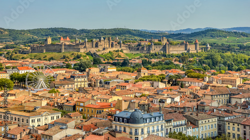 holiday, tourist, amazing, aerial, ancient, architecture, blue, building, business, carcassonne, castle, cathedral, center, church, city, cityscape, culture, downtown, europe, european, exterior, famo