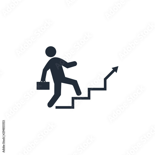 Stairs, Career ladder icon. Vector illustration, flat design. © GlopHetr