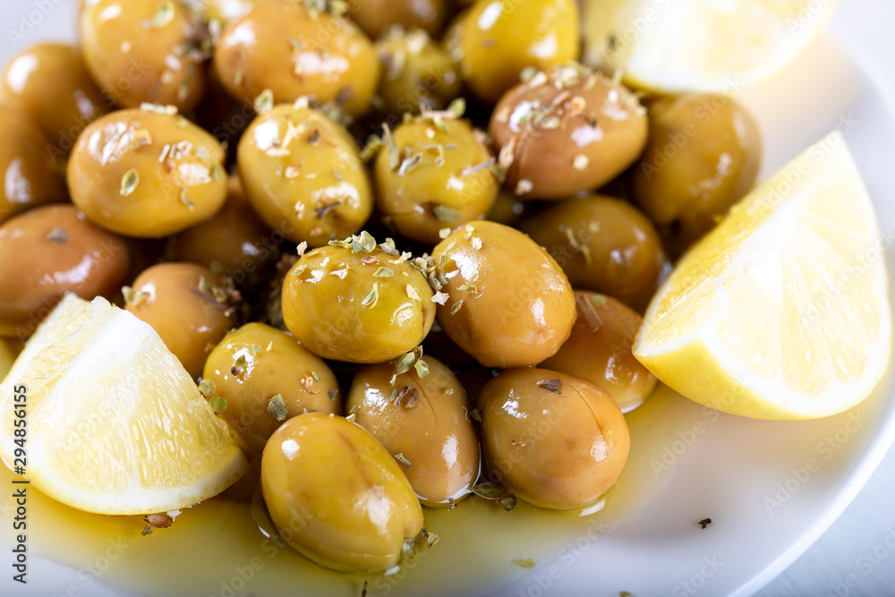 green olives in bowl