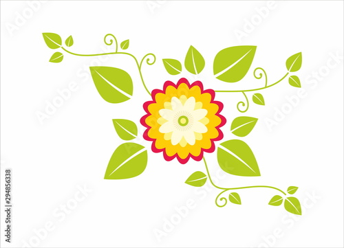 Decorative summer  flower element