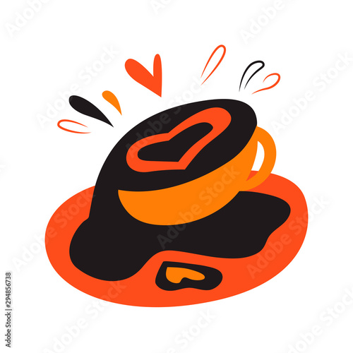 Fortune telling, divination isolated elements of coffee cup for mystic sphere of activity, shop. Witch store. Idea for esoteric, occult, website. Furtive telling, witchcraft icons vector illustrations