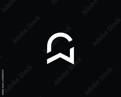 Trendy and Minimalist Letter NW WN CW WC Logo Design in Black and White Color , Initial Based Alphabet Icon Logo
