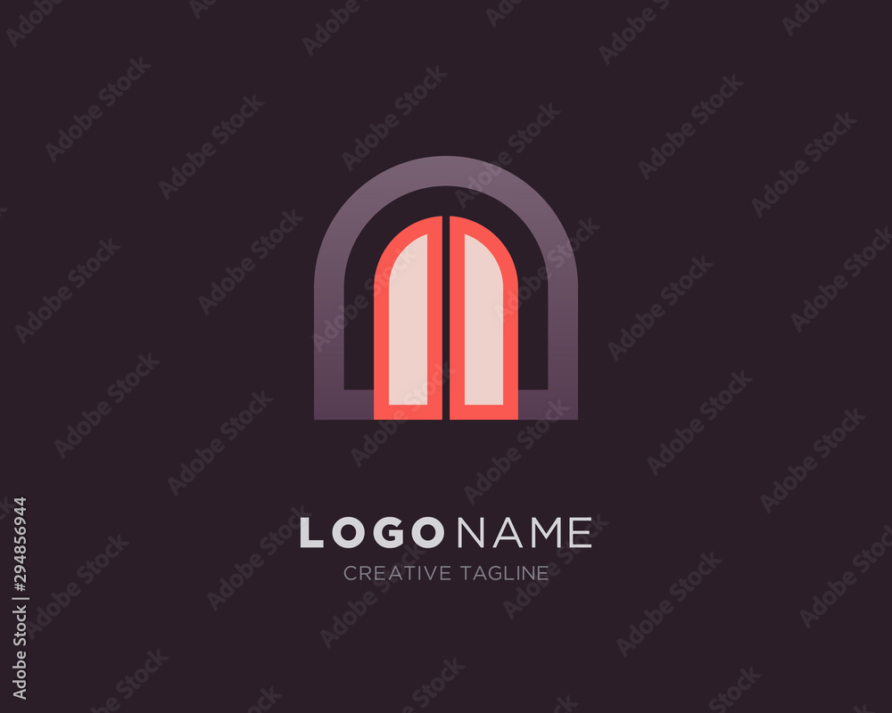 Fototapeta premium Abstract Creative Door Logo.