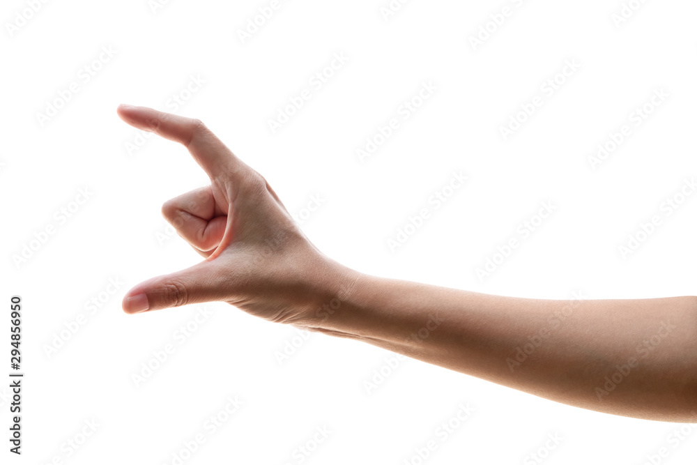 A hand holding isolated on white background. A hand holding isolated on white background.