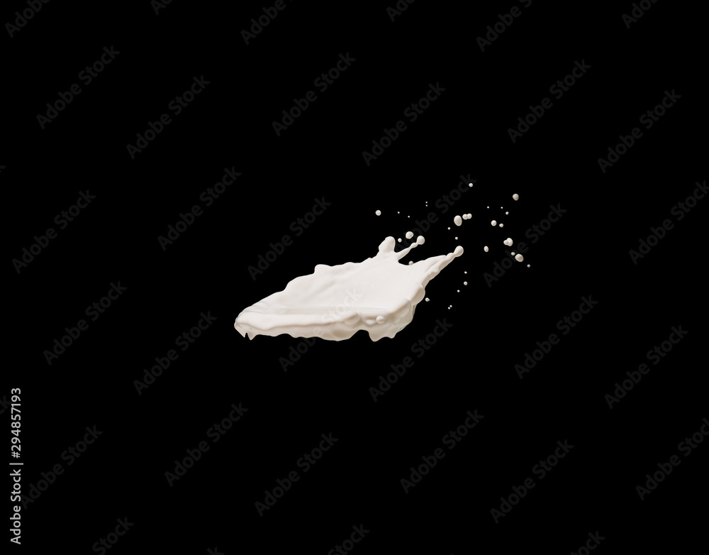 Splashes of milk or white liquid on a black background Splashes of milk or white liquid on a black background