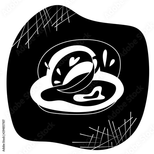 Fortune telling, divination isolated elements of coffee cup for mystic sphere of activity, shop. Witch store. Idea for esoteric, occult, website. Furtive telling, witchcraft icons vector illustrations