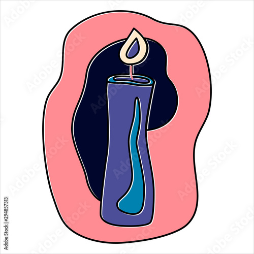 Fortune telling, divination isolated elements of candles for mystic sphere of activity, shop. Witch store. Idea for Taromancy, esoteric presentation. Furtive telling icons. Vector illustrations