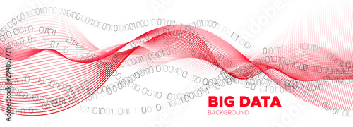 Binary Number Wallpaper. Red Tech Poster. 