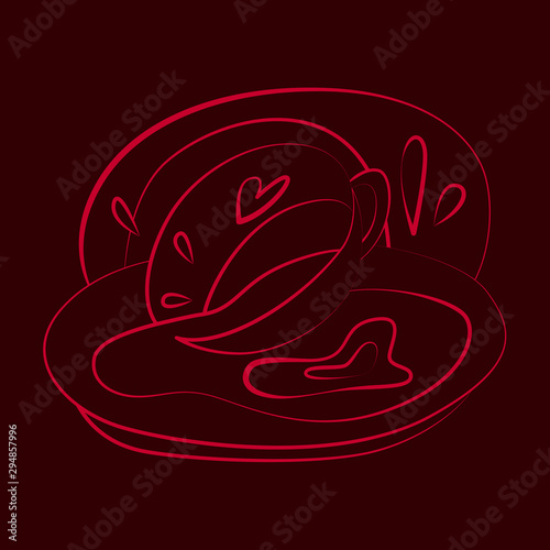 Fortune telling, divination isolated elements of coffee cup for mystic sphere of activity, shop. Witch store. Idea for esoteric, occult, website. Furtive telling, witchcraft icons vector illustrations