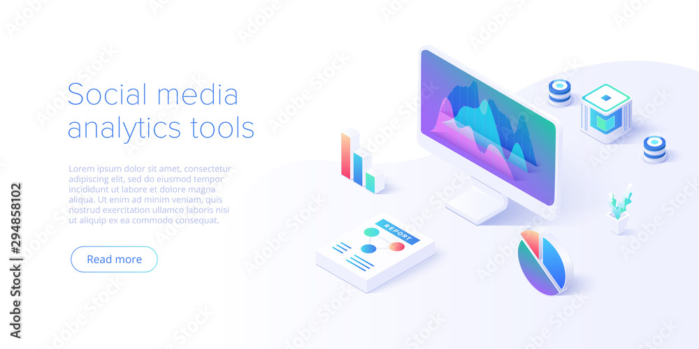 Social media analysis concept in vector illustration. User or follower activity and network statistics. Creative website layout or landing page template. Web banner concept. Social media analysis concept in vector illustration. User or follower activity and network statistics. Creative website layout or landing page template. Web banner concept.