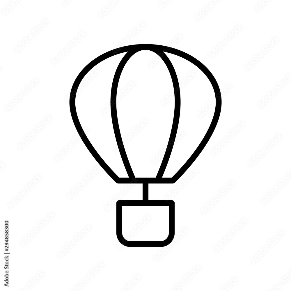 Silhouette of hot Air balloon. Air transport for travel. Isolated on white background Silhouette of hot Air balloon. Air transport for travel. Isolated on white background